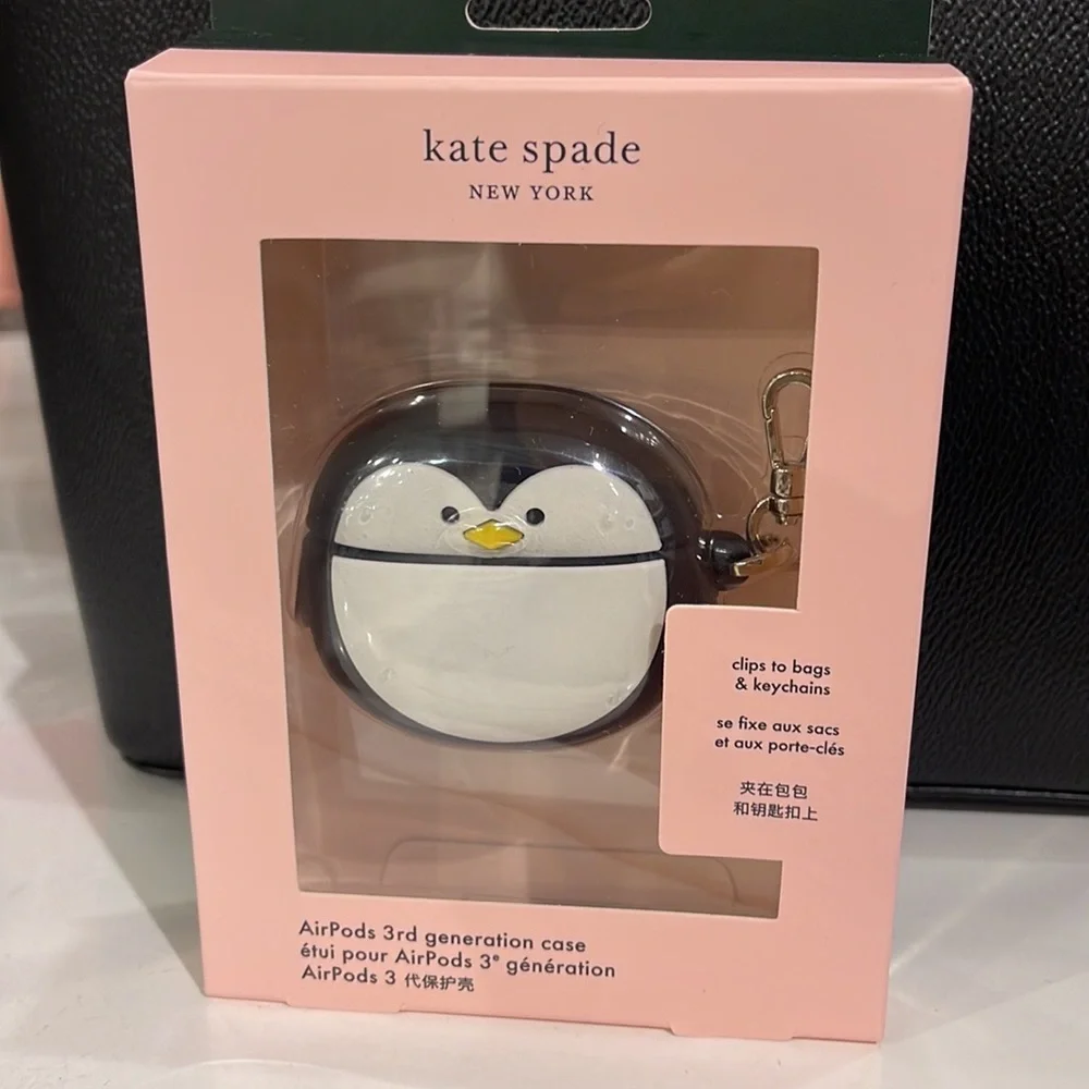 Kate Spade New York Penguin AirPods Silicon Tech Accessorie - Picture 1 of 16